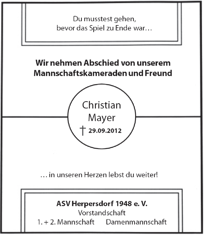  Traueranzeige für Christian Mayer vom 03.10.2012 aus Pegnitz-Zeitung